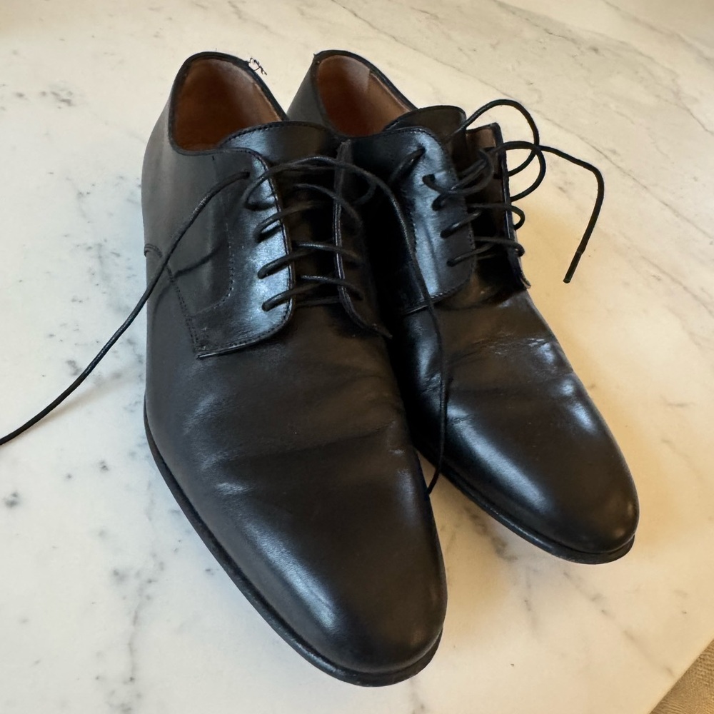 Paul Stuart Black Leather Oxfords
